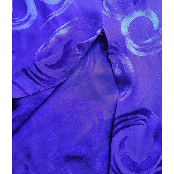 Women's Vintage Jewel Purple Silk Pencil Skirt Swirl Pattern Size Small-Med - Picture 8 of 10